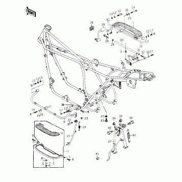 FOOTRESTS/STANDS/BRAKE PEDAL ('78 C1/C1A