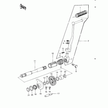 KICKSTARTER MECHANISM ('79-'81 C2/C3/C4)