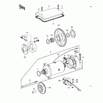 STARTER MOTOR/STARTER CLUTCH ('79-'81 C2