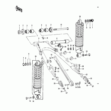 SWING ARM/SHOCK ABSORBERS ('79-'81 C2/C3