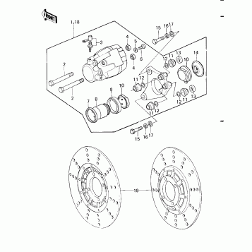 FRONT BRAKE ('79-'81 C2/C3/C4)