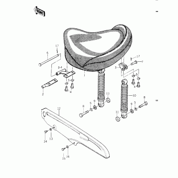 SEAT/CHAIN COVER ('79-'81 C2/C3/C4)