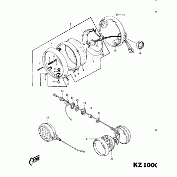 HEADLIGHT/PURSUIT LIGHTS (KZ1000-C2/C3)