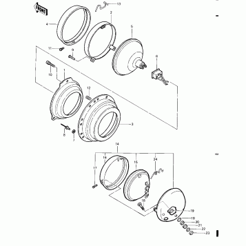 HEADLIGHT/PURSUIT LIGHTS (KZ1000-C4)