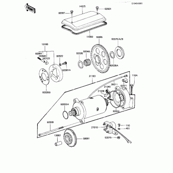 STARTER MOTOR/STARTER CLUTCH (KZ1000-K1)