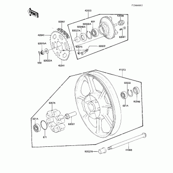 REAR WHEEL/HUB/CHAIN