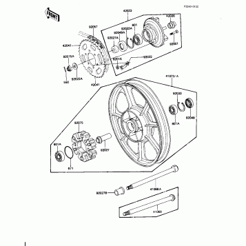 REAR WHEEL/HUB/CHAIN