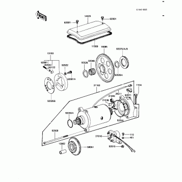 STARTER MOTOR/STARTER CLUTCH (KZ1100-A1)