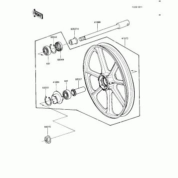 FRONT WHEEL/HUB (KZ1100-A1/A2)