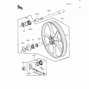 FRONT WHEEL/HUB (KZ1100-A3)