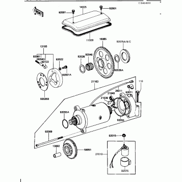 STARTER MOTOR/STARTER CLUTCH (KZ1100-B1)