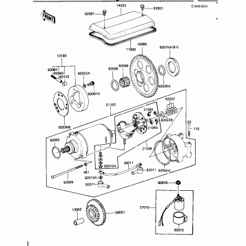 STARTER MOTOR/STARTER CLUTCH (KZ1100-B2)