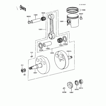 CRANKSHAFT/PISTON (KDX80-B2)