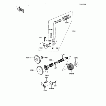 KICKSTARTER MECHANISM (KDX80-B2)