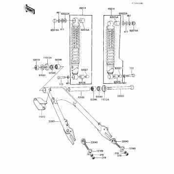 SWING ARM/SHOCK ABSORBERS (KZ305-A2)