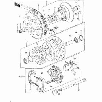 REAR HUB/BRAKE/CHAIN