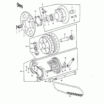 REAR HUB/BRAKE/CHAIN