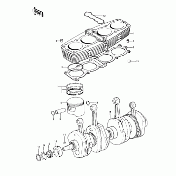 CYLINDER/PISTONS/CRANKSHAFT