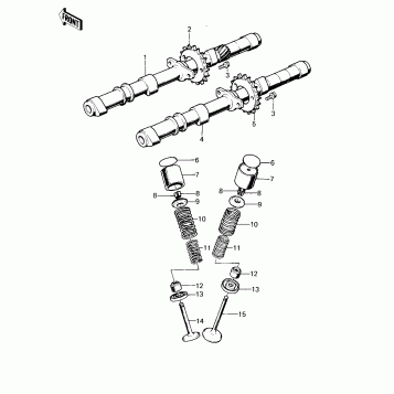 CAMSHAFTS/VALVES ('77-'78 A1/A2/A2A)