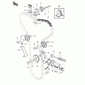 CAM CHAIN/TENSIONER('77-'78 A1/A2/A2A)