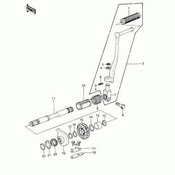 KICKSTARTER MECHANISM ('77-'78 A1/A2/A2A