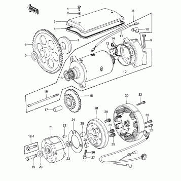 GENERATOR/STARTER MOTOR/STARTER CLUTCH (