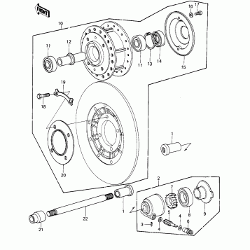 FRONT HUB ('77-'78 A1/A2/A2A)