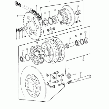 REAR HUB/CHAIN ('77-'78 A1/A2/A2A)