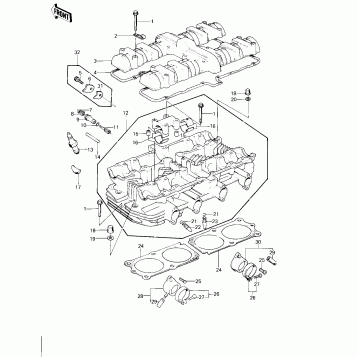 CYLINDER HEAD/COVER ('78 D1)