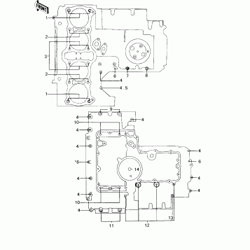 CRANKCASE BOLT & STUD PATTERN ('78 D1)