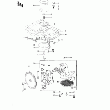OIL PAN/OIL PUMP/OIL FILTER ('78 D1)