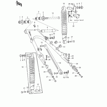 SWING ARM/SHOCK ABSORBERS ('78 D1)