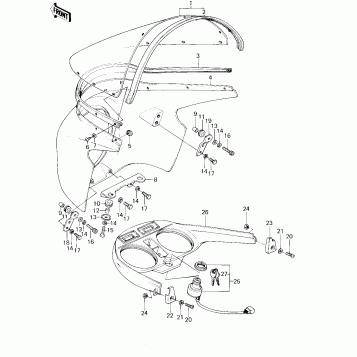 FAIRING/IGNITION SWITCH ('78 D1)
