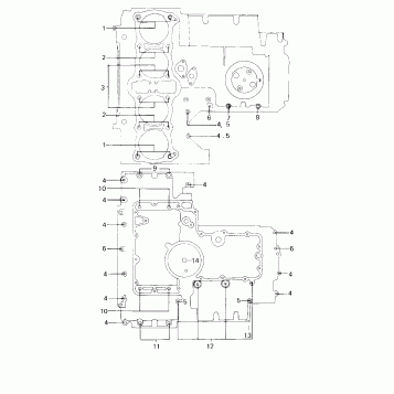 CRANKCASE BOLT & STUD PATTERN ('80 D3)