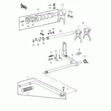 GEAR CHANGE MECHANISM ('80 D3)