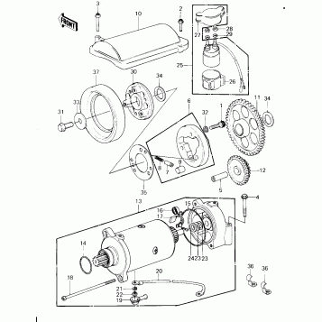 STARTER MOTOR/STARTER CLUTCH (KZ1300-A1/