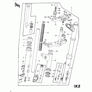 FRONT FORK (KZ1300-A1/A2)
