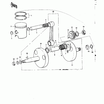 CRANKSHAFT/PISTON ('73 F12MX 450)