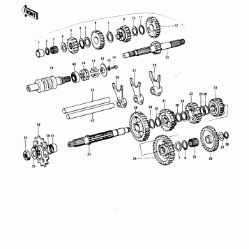 TRANSMISSION/CHANGE DRUM & FORKS ('73 F