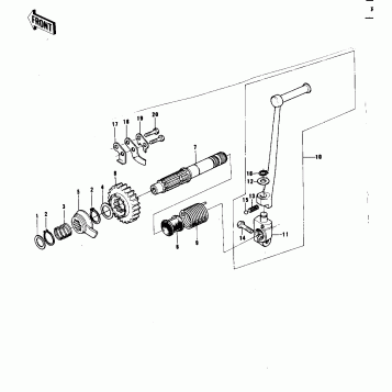 KICKSTARTER MECHANISM ('73 F12MX 450)