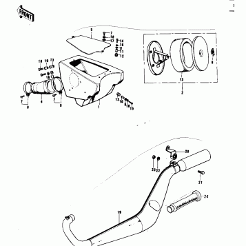 AIR CLEANER/MUFFLER ('73 F12MX 450)