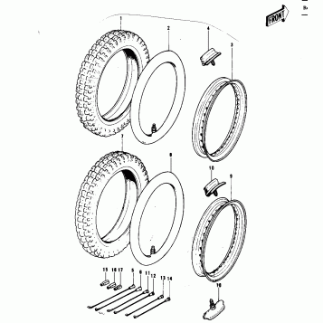 WHEELS/TIRES ('73 F12MX 450)