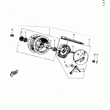 FRONT HUB/BRAKE ('73 F12MX 450)