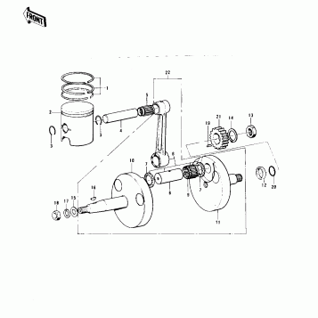 CRANKSHAFT/PISTON ('74 KX 450)