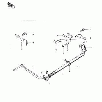GEAR CHANGE MECHANISM ('74 KX 450)