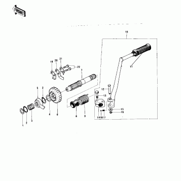 KICKSTARTER MECHANISM ('74 KX 450)