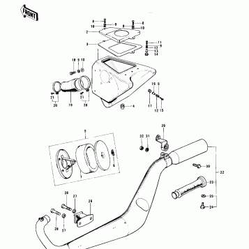 AIR CLEANER/MUFFLER ('74 KX 450)
