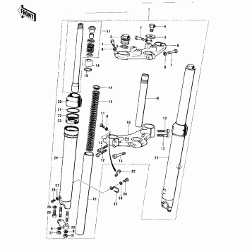 FRONT FORK ('74 KX 450)