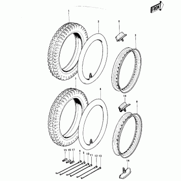 WHEELS/TIRES ('74 KX 450)