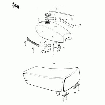 FUEL TANK/SEAT ('74 KX 450)